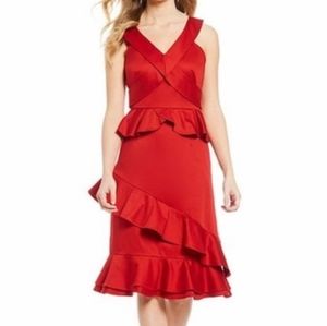 Red ruffled dress size 0 Gianni Bini